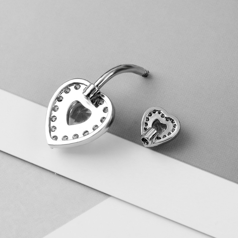 Vânzare fierbinte nou inel de buric inimă de zirconiu dublu inimă de piersică buton de buric pentru corp uman bijuterii