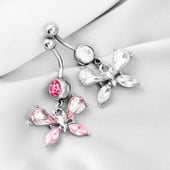 Új Bellybutton Ring Novel Butterfly Button Ring AAA Circon Button Button Piercing ékszerek raktáron