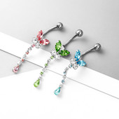 Novi prsten za pupak, novi leptir, cirkon, privjesak, nakit za ubod pupka