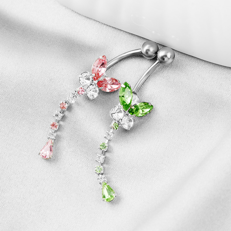 Novi prsten za pupak, novi leptir, cirkon, privjesak, nakit za ubod pupka