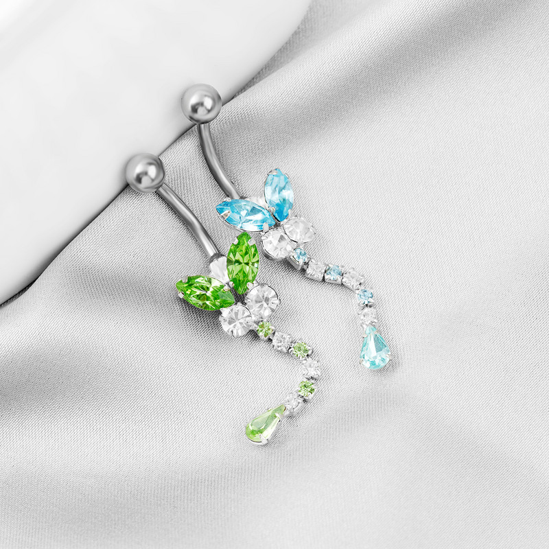 Novi prsten za pupak, novi leptir, cirkon, privjesak, nakit za ubod pupka