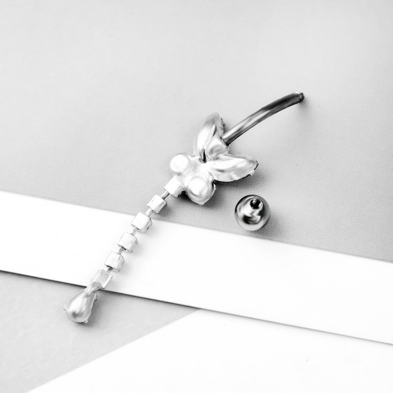 Novi prsten za pupak, novi leptir, cirkon, privjesak, nakit za ubod pupka