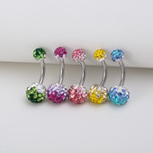 1 τεμ. Rhinestone δαχτυλίδια με κοιλιά Ομφαλός Piercing Belly Stud από ανοξείδωτο ατσάλι Barbell Ombligo Bar για γυναίκες Σέξι κοσμήματα σώματος 14G