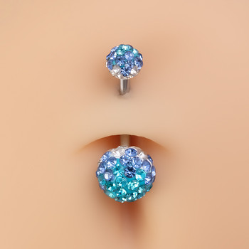 1 τεμ. Rhinestone δαχτυλίδια με κοιλιά Ομφαλός Piercing Belly Stud από ανοξείδωτο ατσάλι Barbell Ombligo Bar για γυναίκες Σέξι κοσμήματα σώματος 14G