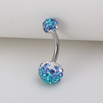 1 τεμ. Rhinestone δαχτυλίδια με κοιλιά Ομφαλός Piercing Belly Stud από ανοξείδωτο ατσάλι Barbell Ombligo Bar για γυναίκες Σέξι κοσμήματα σώματος 14G