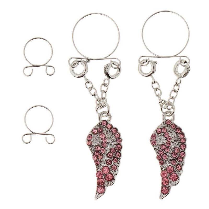 2 bucăți roșu cireș fructe stras din oțel inoxidabil mameloane non-piercing