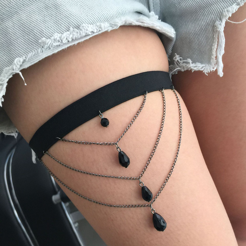 Nakit Seksi osobnost Lanac za noge Retro preuveličani elastični konop Biser Višeslojni lanac za noge Grudnjak bez naramenica