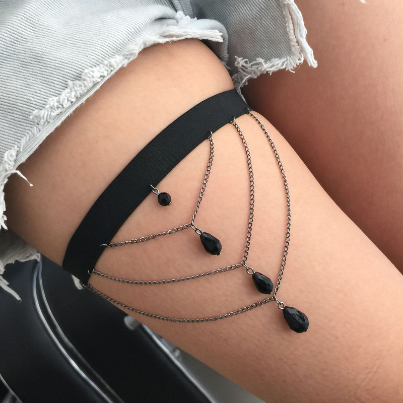 Nakit Seksi osobnost Lanac za noge Retro preuveličani elastični konop Biser Višeslojni lanac za noge Grudnjak bez naramenica