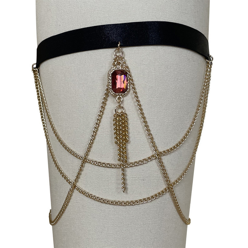 Nakit Seksi osobnost Lanac za noge Retro pretjerano elastično uže Biserni višeslojni lanac za noge Držač za košulju