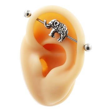 JHJT Elephant Industrial Piercing Χειρουργικό από ανοξείδωτο ατσάλι Ζώο κοσμήματα χόνδρου αφτιού