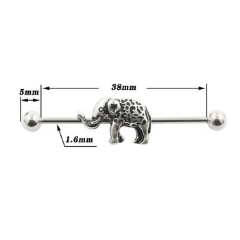 JHJT Elephant Industrial Piercing Χειρουργικό από ανοξείδωτο ατσάλι Ζώο κοσμήματα χόνδρου αφτιού