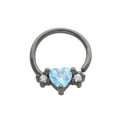 JHJT 20G 18G Heart Septum Nose Piercing Prozirni CZ prsten za nos Piercing za nos Helix Naušnice hrskavice Nakit za uho