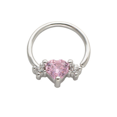 JHJT 20G 18G Heart Septum Nose Piercing Prozirni CZ prsten za nos Piercing za nos Helix Naušnice hrskavice Nakit za uho