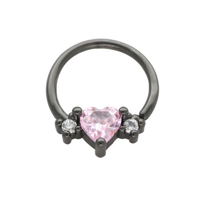 JHJT 20G 18G Heart Septum Nose Piercing Prozirni CZ prsten za nos Piercing za nos Helix Naušnice hrskavice Nakit za uho