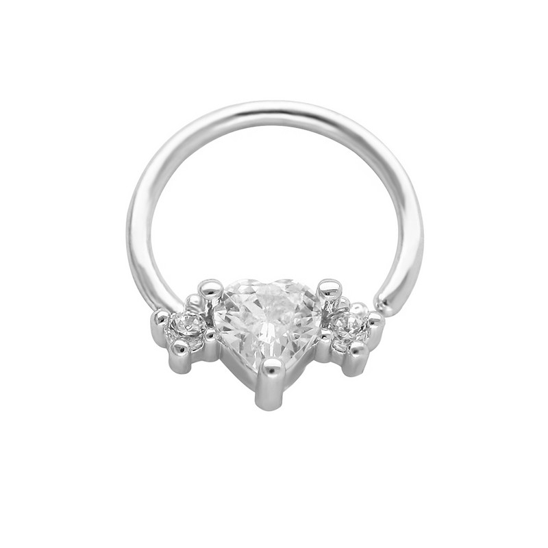 JHJT 20G 18G Heart Septum Nose Piercing Prozirni CZ prsten za nos Piercing za nos Helix Naušnice hrskavice Nakit za uho