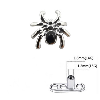 JHJT G23 Titanium Micro Dermal Anchor Top Piercing Skin Drivers Surface Spider Dermal Piercing Implant Body Jewelry 14g