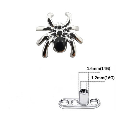 JHJT G23 Titanium Micro Dermal Anchor Top Piercing Skin Drivers Surface Spider Dermal Piercing Implant Nakit za tijelo 14 g