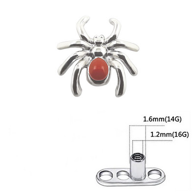 JHJT G23 Titanium Micro Dermal Anchor Top Piercing Skin Drivers Surface Spider Dermal Piercing Implant Nakit za tijelo 14 g