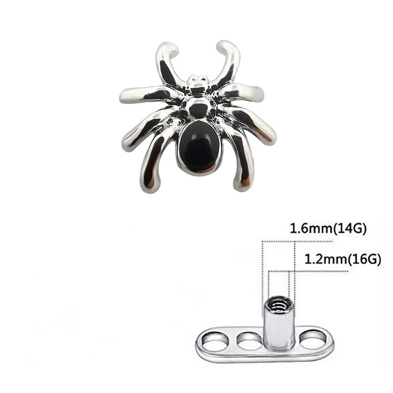 JHJT G23 Titanium Micro Dermal Anchor Top Piercing Skin Drivers Surface Spider Dermal Piercing Implant Nakit za tijelo 14 g