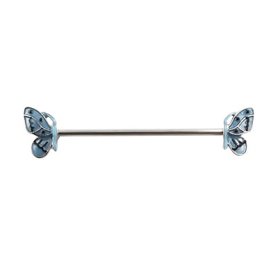 JHJT 14G 1.6mm Fluture Industrial Barbell Piercing Ureche Oțel inoxidabil Industrial Piercing Bar Catilage Cercei Bijuterii pentru corp