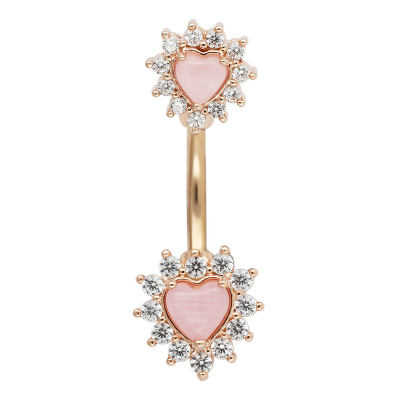 JHJT 14g Kõhu augustamine Südame Naba Sõrmused Naistele Roostevabast Terasest Seksikas Nombril Naba Piercing Kehaehted