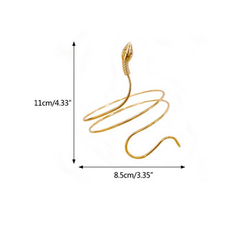 Πανκ κουλουριασμένο φίδι περιβραχιόνιο περιβραχιόνιο μπράτσο μπράτσο με κουλούρα Γυναικείο κόσμημα Egypt Swirl Βραχίονα μπράτσο με μανσέτα