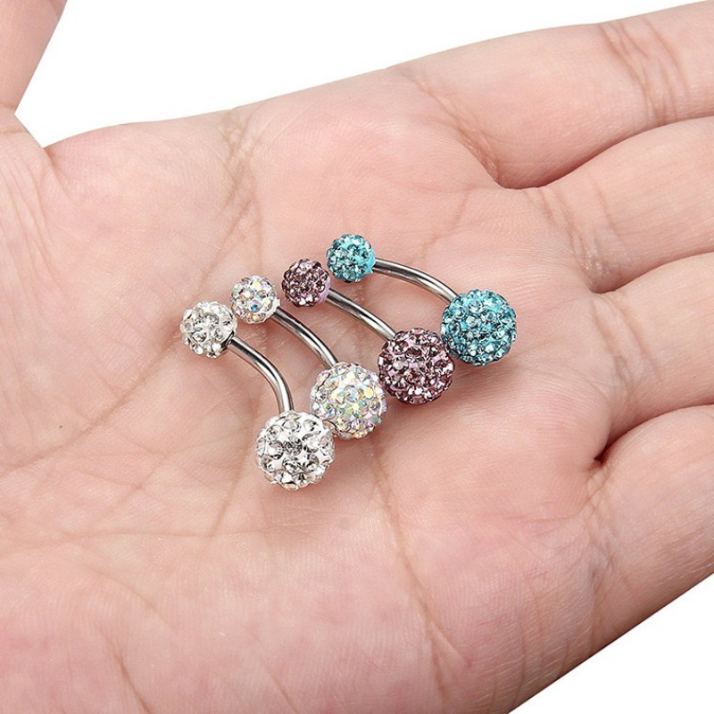 Modni prstenovi od nehrđajućeg čelika za pupak za žene, djevojke, kristalne naušnice za piercing za pupak, seksi nakit za tijelo, poklon, 1 KOM.