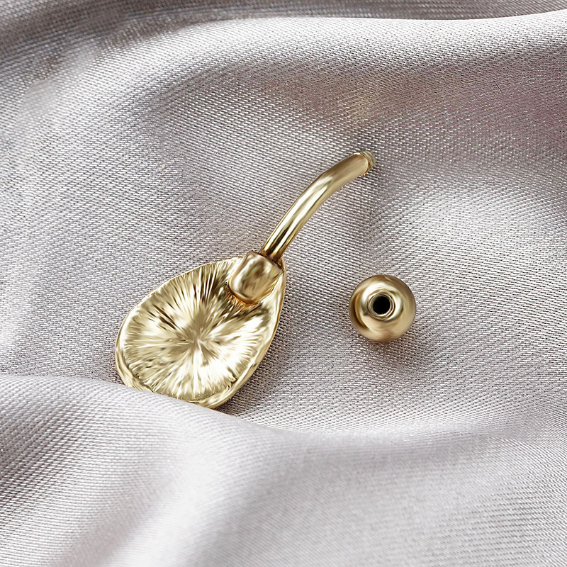 Kullavärviline mood roostevabast terasest nööbikäsitlus veetilga rippuv tsirkoon nabaküüs naistele tüdrukutele augustavad ehted