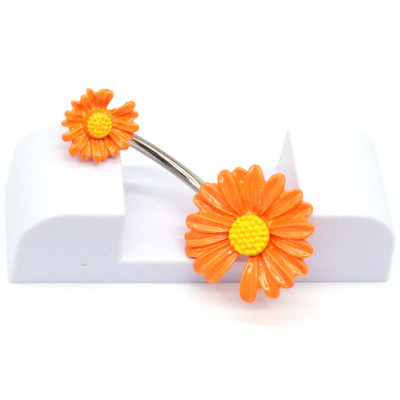 2023 m. Naujas madingas Daisy pilvo sagos žiedas moterims Subtilus nerūdijančio plieno bambos auskarų vėrimas Seksualūs pilvo šokiai Ombligo kūno papuošalai