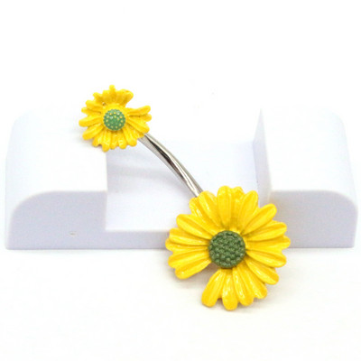 2023 m. Naujas madingas Daisy pilvo sagos žiedas moterims Subtilus nerūdijančio plieno bambos auskarų vėrimas Seksualūs pilvo šokiai Ombligo kūno papuošalai