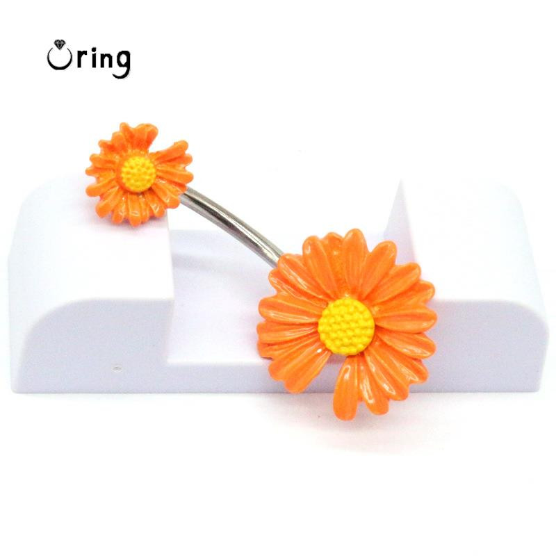 2023 m. Naujas madingas Daisy pilvo sagos žiedas moterims Subtilus nerūdijančio plieno bambos auskarų vėrimas Seksualūs pilvo šokiai Ombligo kūno papuošalai