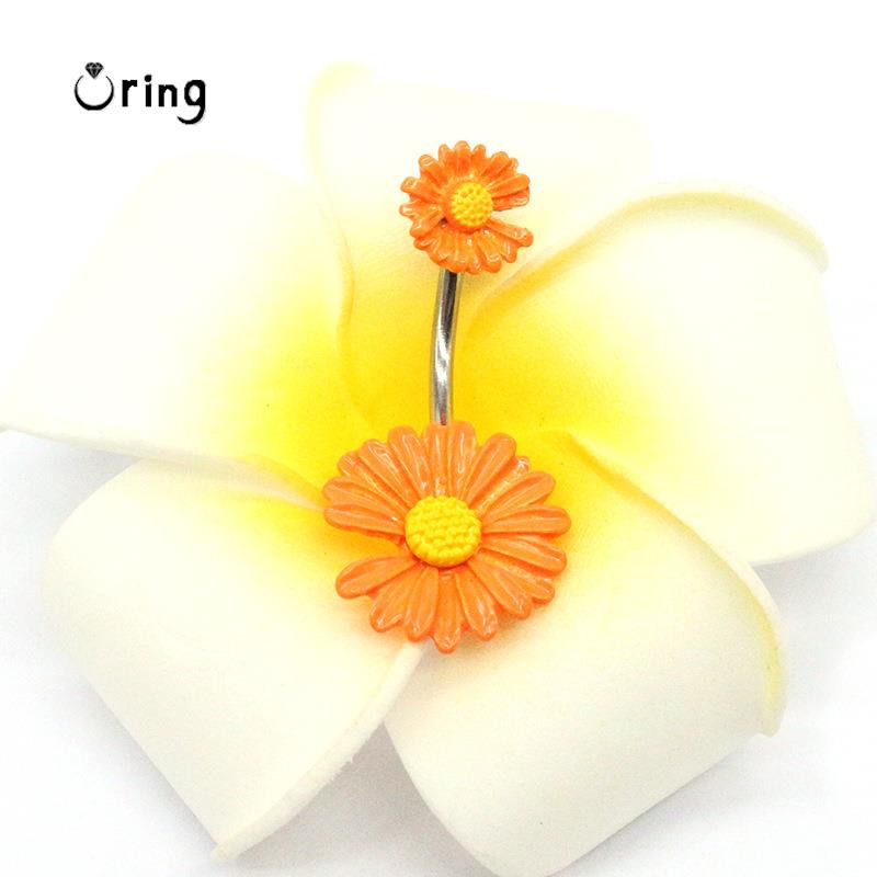 2023 m. Naujas madingas Daisy pilvo sagos žiedas moterims Subtilus nerūdijančio plieno bambos auskarų vėrimas Seksualūs pilvo šokiai Ombligo kūno papuošalai