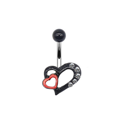 Pave Inkrustuotas raudonas cirkonis lūpų sagos žiedas širdies klevo lapų bambos auskarų vėrimas Nombril Auskarų vėrimas Moterų pilvo šokių papuošalai Dovanos