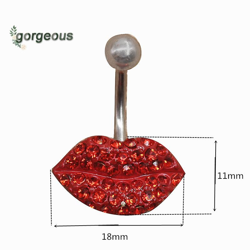 Pave Inkrustuotas raudonas cirkonis lūpų sagos žiedas širdies klevo lapų bambos auskarų vėrimas Nombril Auskarų vėrimas Moterų pilvo šokių papuošalai Dovanos