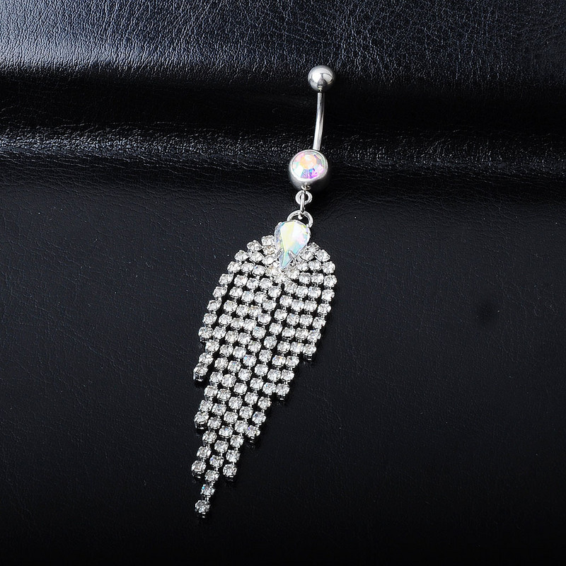 Inele pentru buric, cu zirconiu, cu strass, cu ciucuri, pentru femei, fete, sexy, piercing la buric, bijuterii pentru corp, inel pentru scut