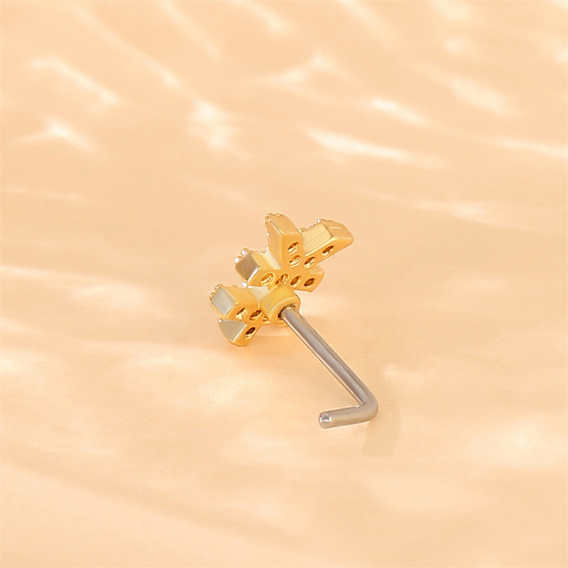 Särav kristallkullatud vask ninanupp 20G roostevabast terasest augustamine kang meeste naiste gooti ehted ninasõrmuse tarvikud