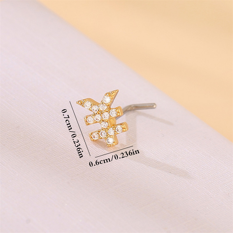 Särav kristallkullatud vask ninanupp 20G roostevabast terasest augustamine kang meeste naiste gooti ehted ninasõrmuse tarvikud