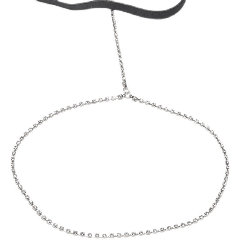 Modni rastezljivi lanac za noge s vještačkim kamenčićima, ženski modni lanac za bedra s vještačkim dijamantima, jednostavan ulični lanac za tapšanje za plažu