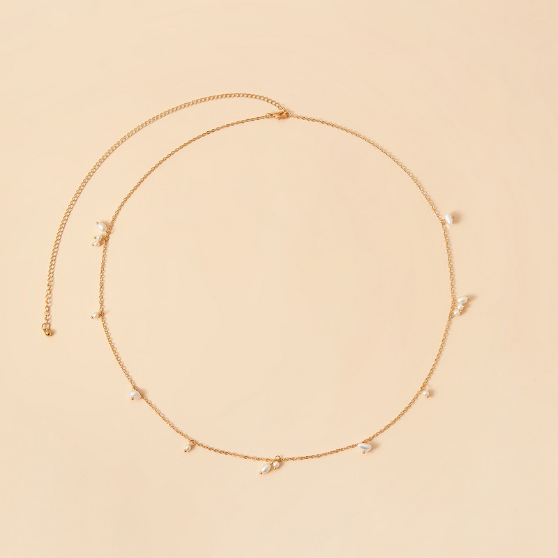 Vintage farmec Minimalism perla metal talie lanț pentru femei sexy plajă bikini corp lanț bijuterii vara moda accesorii