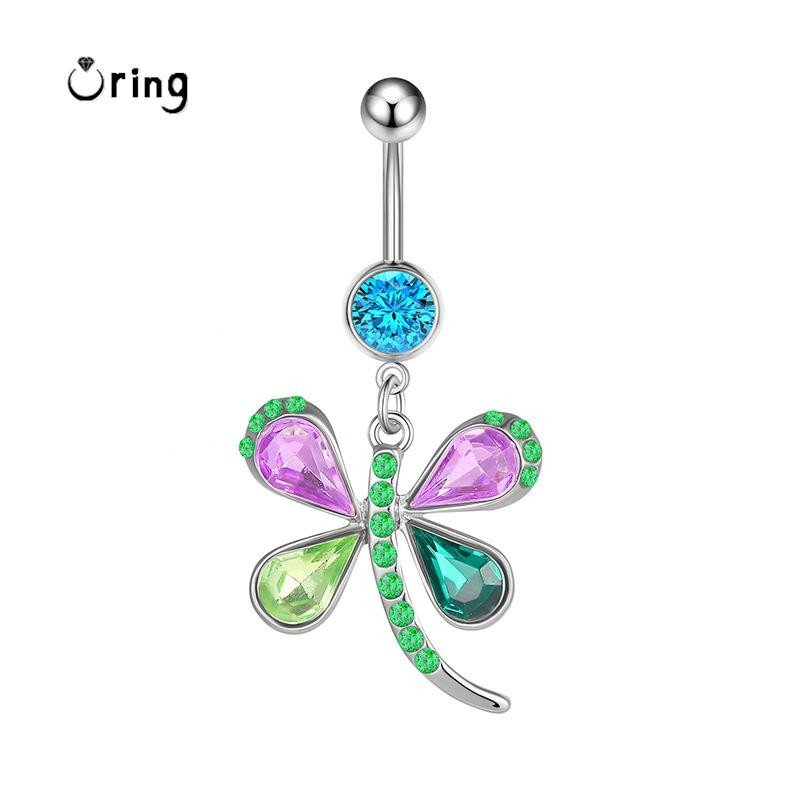 Spalvingi cirkonio bambos auskarų vėrimo papuošalai moterims Seksualių mergaičių pilvo šokių aksesuarai nerūdijančio plieno sagos žiedas Ombligo Y2k