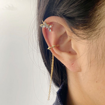 Μόδα σκουλαρίκια με φούντα μεταλλική αλυσίδα για γυναίκες Δημιουργικό σετ κοσμήματος με κλιπ Hip Hop Earbone Ear cuff χωρίς διάτρηση
