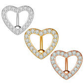 1 tk kristallist südamega kõhunööbi rõngas ümberpööratud kangi kangiga kumer naba augustamine roostevabast terasest seksikas Nombril Ombligo kehaehted