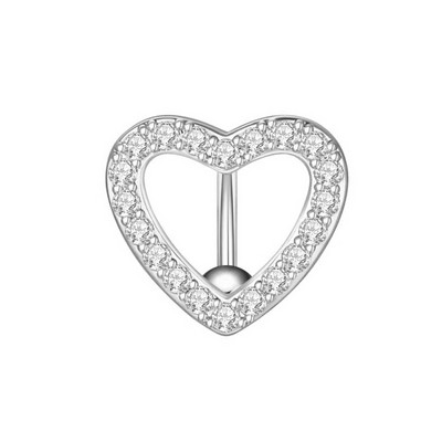 1 tk kristallist südamega kõhunööbi rõngas ümberpööratud kangi kangiga kumer naba augustamine roostevabast terasest seksikas Nombril Ombligo kehaehted