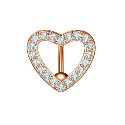 1 tk kristallist südamega kõhunööbi rõngas ümberpööratud kangi kangiga kumer naba augustamine roostevabast terasest seksikas Nombril Ombligo kehaehted