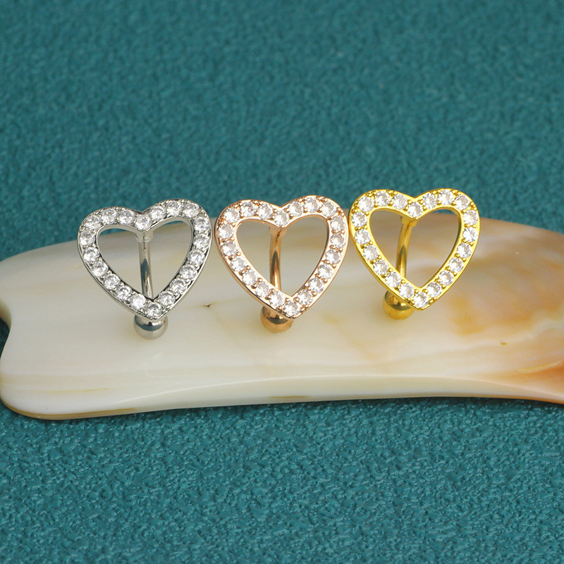 1 tk kristallist südamega kõhunööbi rõngas ümberpööratud kangi kangiga kumer naba augustamine roostevabast terasest seksikas Nombril Ombligo kehaehted