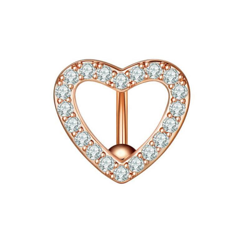 1 tk kristallist südamega kõhunööbi rõngas ümberpööratud kangi kangiga kumer naba augustamine roostevabast terasest seksikas Nombril Ombligo kehaehted