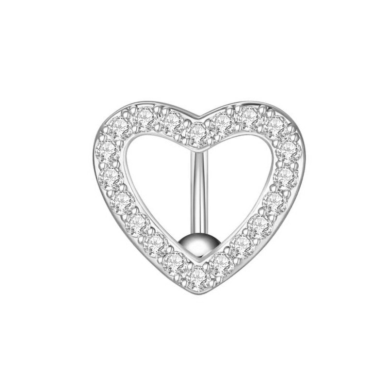 1 tk kristallist südamega kõhunööbi rõngas ümberpööratud kangi kangiga kumer naba augustamine roostevabast terasest seksikas Nombril Ombligo kehaehted