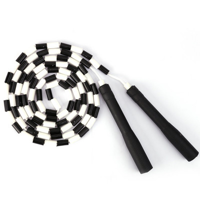 2,8M minkšta karoliukų šuolio virvė, neslystanti, reguliuojama rankena, nesipainiojanti, segmentuota fitneso šokinėjimo virvė Fitneso palaikymas Treniruotės