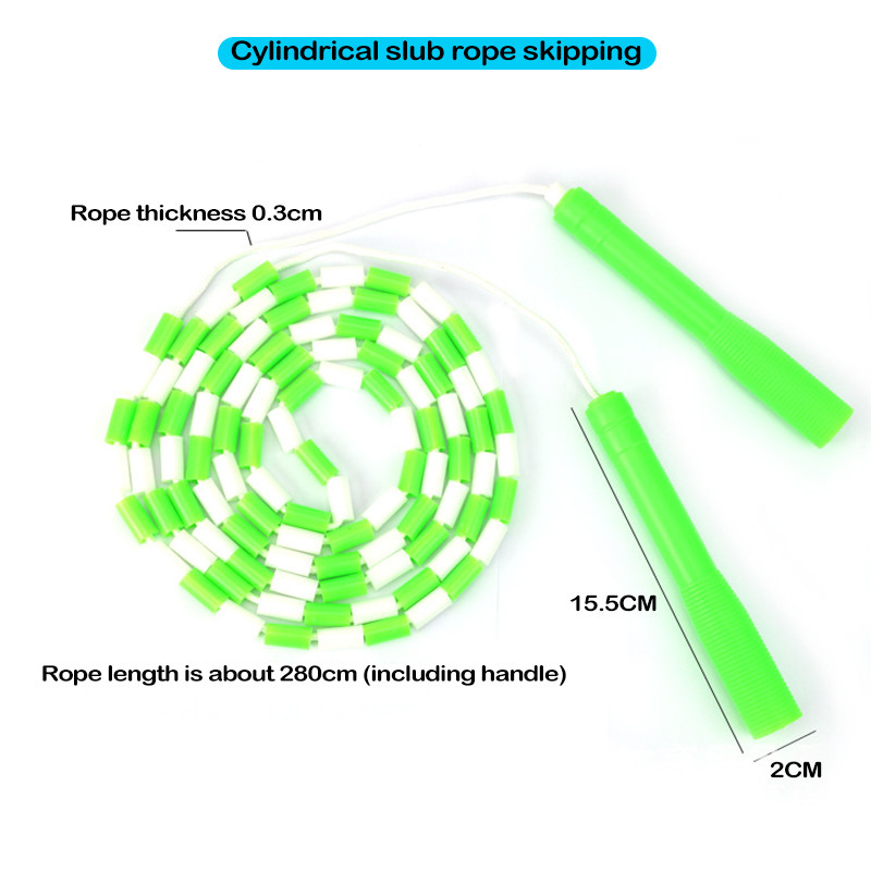 2,8M minkšta karoliukų šuolio virvė, neslystanti, reguliuojama rankena, nesipainiojanti, segmentuota fitneso šokinėjimo virvė Fitneso palaikymas Treniruotės