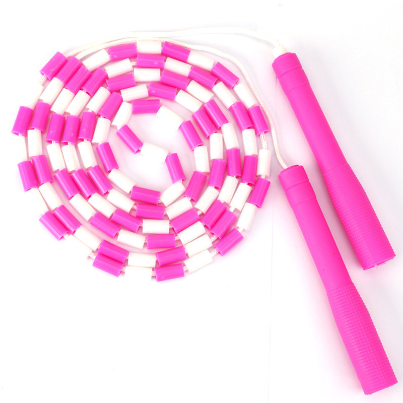 2,8M minkšta karoliukų šuolio virvė, neslystanti, reguliuojama rankena, nesipainiojanti, segmentuota fitneso šokinėjimo virvė Fitneso palaikymas Treniruotės